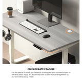 NNEED 140cm Electric Standing Desk Single Motor White&Grey-Oak