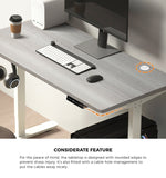NNEED 140cm Electric Standing Desk Single Motor White&Grey-Oak