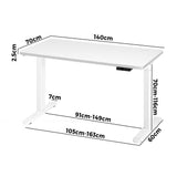 NNEED Standing Desk Adjustable Motorised 140cm White
