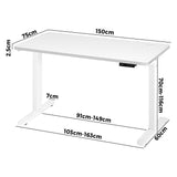 NNEED Standing Desk Adjustable Motorised 150 White