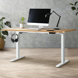 NNEED Sit Stand Desk Motorised Adjustable 160cm White&Oak