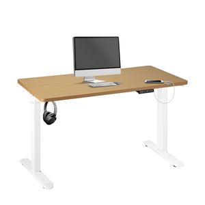 NNEED Sit Stand Desk Motorised Adjustable 160cm White&Oak