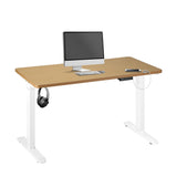 NNEED Sit Stand Desk Motorised Adjustable 160cm White&Oak