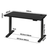 NNEED Standing Desk Dual Motor Adjustable 120cm Black