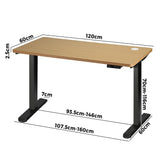 NNEED Standing Desk Dual Motor Adjustable 120cm Black&OAK