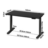 NNEED Standing Desk Dual Motor Adjustable 140cm Black