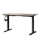 NNEED 140cm Electric Standing Desk Dual Motor Black&Grey-Oak