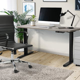 NNEED 140cm Electric Standing Desk Dual Motor Black&Grey-Oak