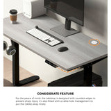 NNEED 140cm Electric Standing Desk Dual Motor Black&Grey-Oak