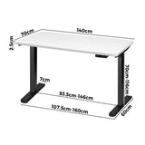 NNEED Standing Desk Dual Motor Adjustable 140cm Black&White