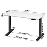 NNEED Standing Desk Dual Motor 150cm Black&White