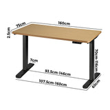 NNEED Sit-Stand Desk Height Adjustable Desk Black&Oak