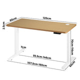 NNEED Standing Desk Dual Motor Adjustable 120cm White&Oak