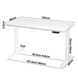 NNEED Standing Desk Dual Motor Adjustable 120cm White