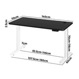 NNEED Standing Desk Dual Motor Adjustable 140cm Walnut&Black
