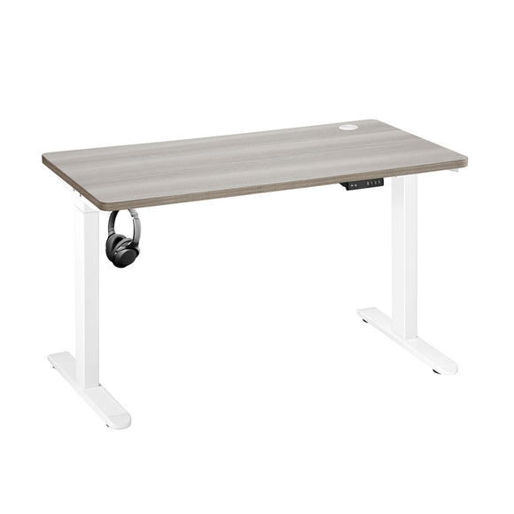 NNEED 140cm Electric Standing Desk Dual Motor White&Grey-Oak