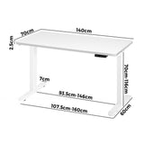 NNEED Standing Desk Dual Motor Adjustable 140cm White
