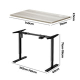 NNEED 140CM Electric Standing Desk Adjustable Black&Grey-Oak
