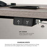 NNEED 140CM Electric Standing Desk Adjustable Black&Grey-Oak
