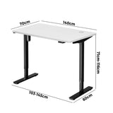 NNEED Electric Standing Desk Single Motor Black&White 140cm