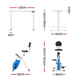 Artiss Under Desk Folding X-Bike with 120cm Automatic Standing Desk Magnetic Resistance White
