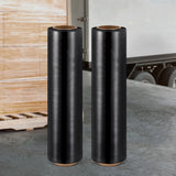 NNEDSZ 500mm x 400m Stretch Film Pallet Shrink Wrap 2 Rolls Package Use Plastic Black