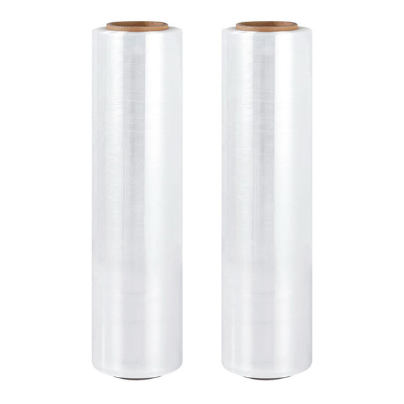 NNEDSZ 500mm x 400m Stretch Film Pallet Shrink Wrap 2 Rolls Package Use Plastic Clear