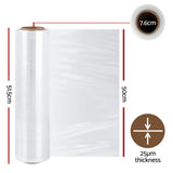 NNEDSZ 500mm x 400m Stretch Film Pallet Shrink Wrap 2 Rolls Package Use Plastic Clear