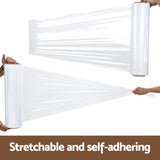 NNEDSZ 500mm x 400m Stretch Film Pallet Shrink Wrap 2 Rolls Package Use Plastic Clear