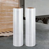 NNEDSZ 500mm x 400m Stretch Film Pallet Shrink Wrap 2 Rolls Package Use Plastic Clear
