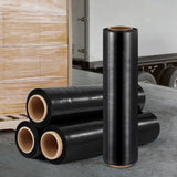 NNEDSZ 500mm x 400m Stretch Film Pallet Shrink Wrap 4 Rolls Package Use Plastic Black