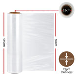 NNEDSZ 500mm x 400m Stretch Film Pallet Shrink Wrap 4 Rolls Package Use Plastic Clear
