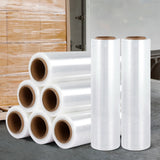 NNEDSZ 500mm x 400m Stretch Film Pallet Shrink Wrap 8 Rolls Package Use Plastic Clear