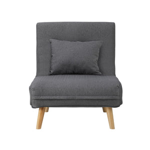 NNEED Lounge Sofa Bed Linen Fabric Single Seat Grey
