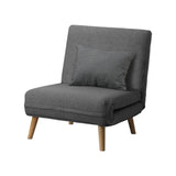 NNEED Lounge Sofa Bed Linen Fabric Single Seat Grey