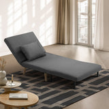 NNEED Lounge Sofa Bed Linen Fabric Single Seat Grey