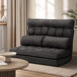 NNEED Lounge Sofa Bed Floor Recliner 2 seater Folding Charcoal