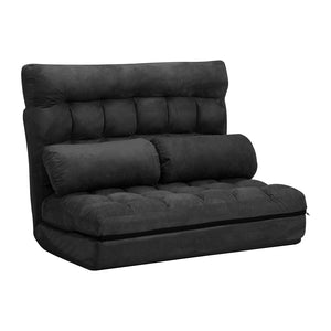 NNEED Lounge Sofa Bed Floor Recliner 2 seater Folding Charcoal