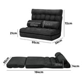 NNEED Lounge Sofa Bed Floor Recliner 2 seater Folding Charcoal