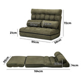 NNEED Lounge Sofa Bed Floor Recliner 2 seater Folding Green