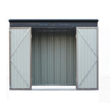 NNEDSZ Garden Shed 2.31x1.31M Sheds Outdoor Storage Tool Metal Workshop Shelter Double Door