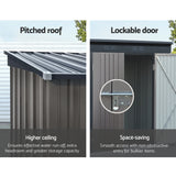 NNEDSZ Garden Shed 2.31x1.31M Sheds Outdoor Storage Tool Metal Workshop Shelter Double Door