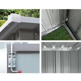 NNEDSZ Garden Shed 2.31x1.31M Sheds Outdoor Storage Tool Metal Workshop Shelter Double Door