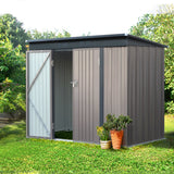 NNEDSZ Garden Shed 2.31x1.31M Sheds Outdoor Storage Tool Metal Workshop Shelter Double Door