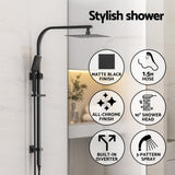 NNEDSZ 10'' Rain Shower Head Set Handheld Square High Pressure Black