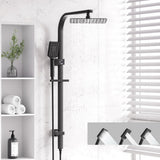 NNEDSZ 10'' Rain Shower Head Set Handheld Square High Pressure Black