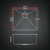 NNEDSZ Cefito Stainless Steel Sink 51x45CM With Pull Out Mixer Tap Kitchen Single Bowl Black