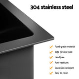 NNEDSZ Cefito Stainless Steel Sink 51x45CM With Pull Out Mixer Tap Kitchen Single Bowl Black