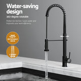 NNEDSZ Cefito Stainless Steel Sink 51x45CM With Pull Out Mixer Tap Kitchen Single Bowl Black
