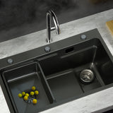 NNEDSZ Cefito Kitchen Sink 75X45CM Stainless Steel Basin Single Bowl Drain Part Black